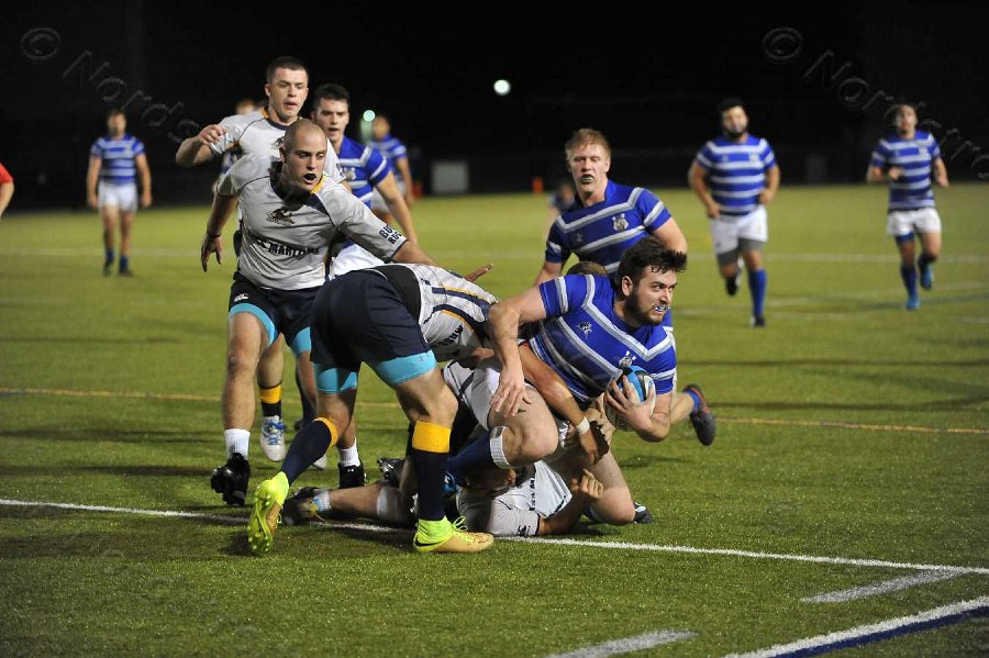 Wheaton Men\'s Rugby vs Mass Maritime.  Photo by Keith Nordstrom